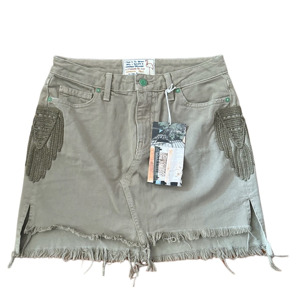 Free People X Sandrine Rose Embroidered Mini Skirt NWT